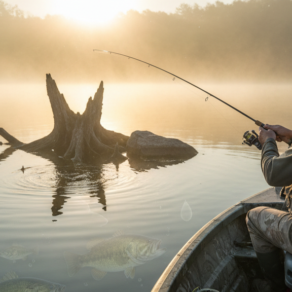 bass fishing structure in the water