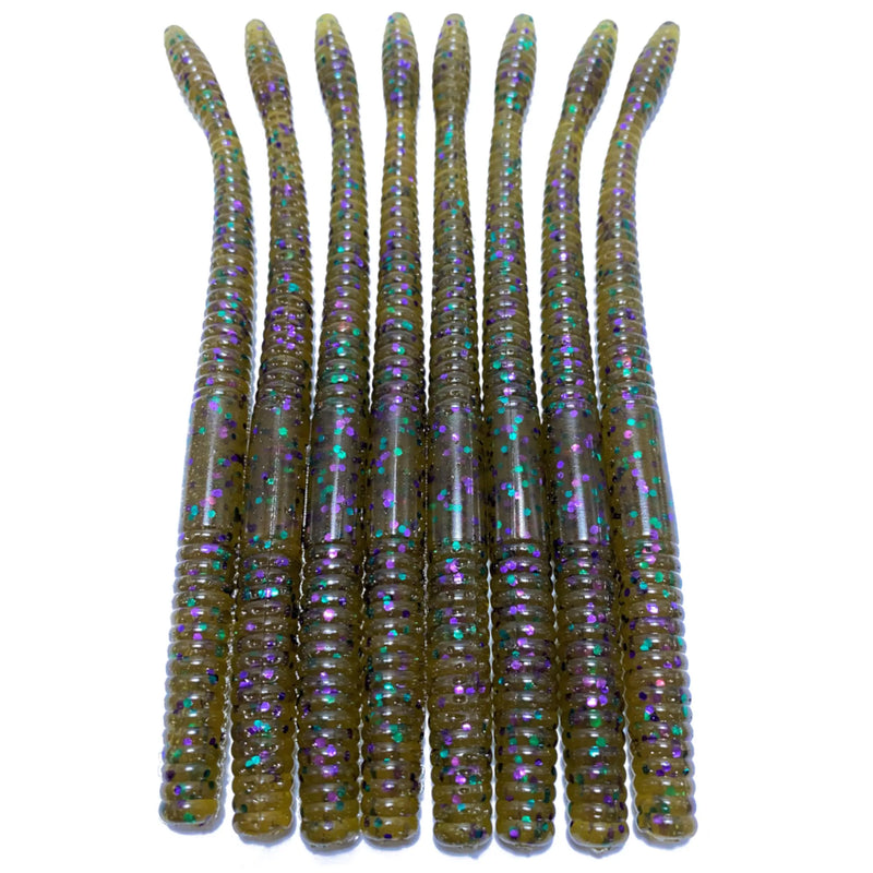 6’’ Finesse Worm | Green Pumpkin Candy - Fishing Baits &