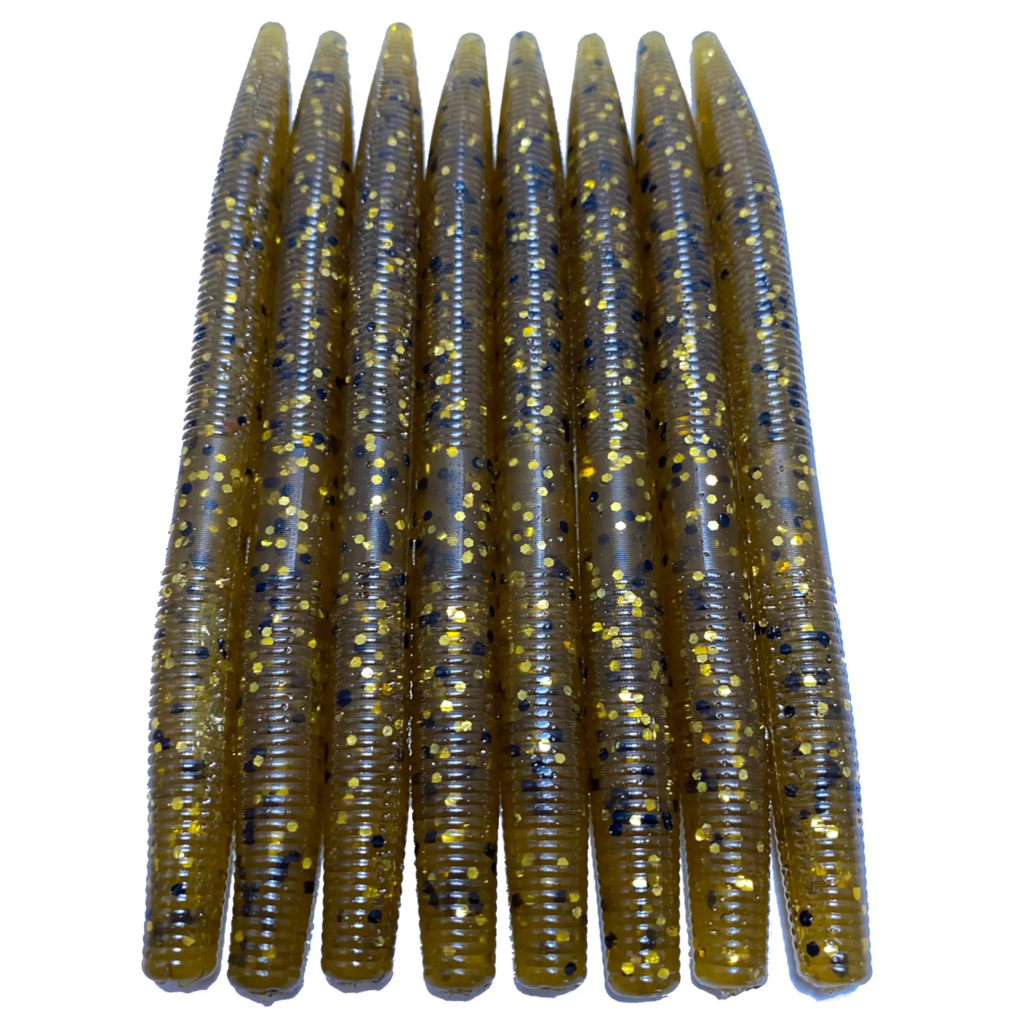 blue worm with green speckles fishing lure Yamamoto Baits 5 Yamasenko Bait -green Pumpkin Magic