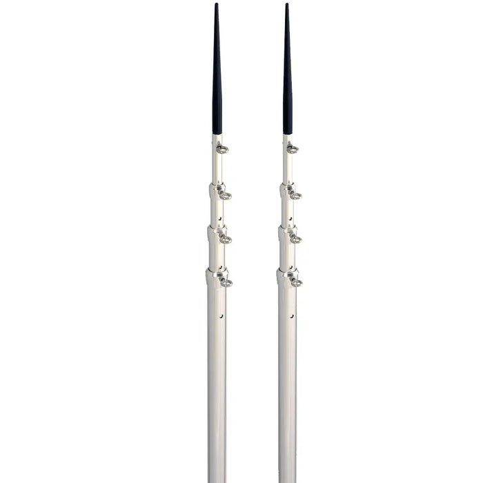 Lee’s 16.5’ Bright Silver Black Spike Telescopic Poles