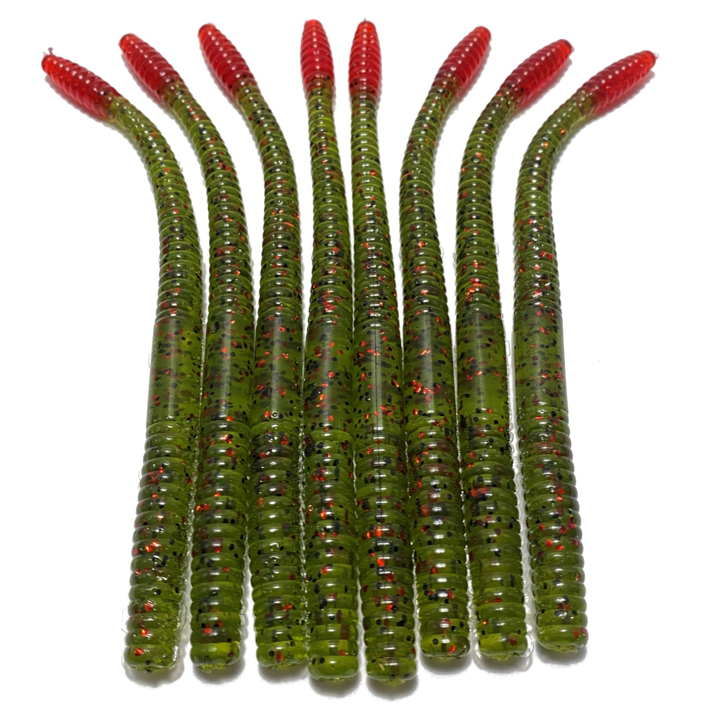 Obee 6 Finesse Worm - Watermelon Red Tip - 6 Finesse Worm