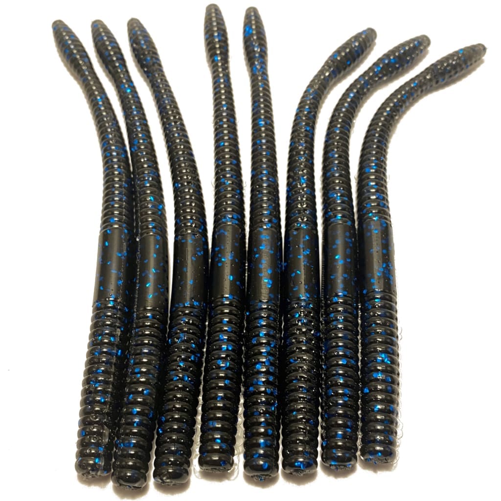 Obee 6 Finesse Worm - Black Blue Flake – Obee Fishing Co.