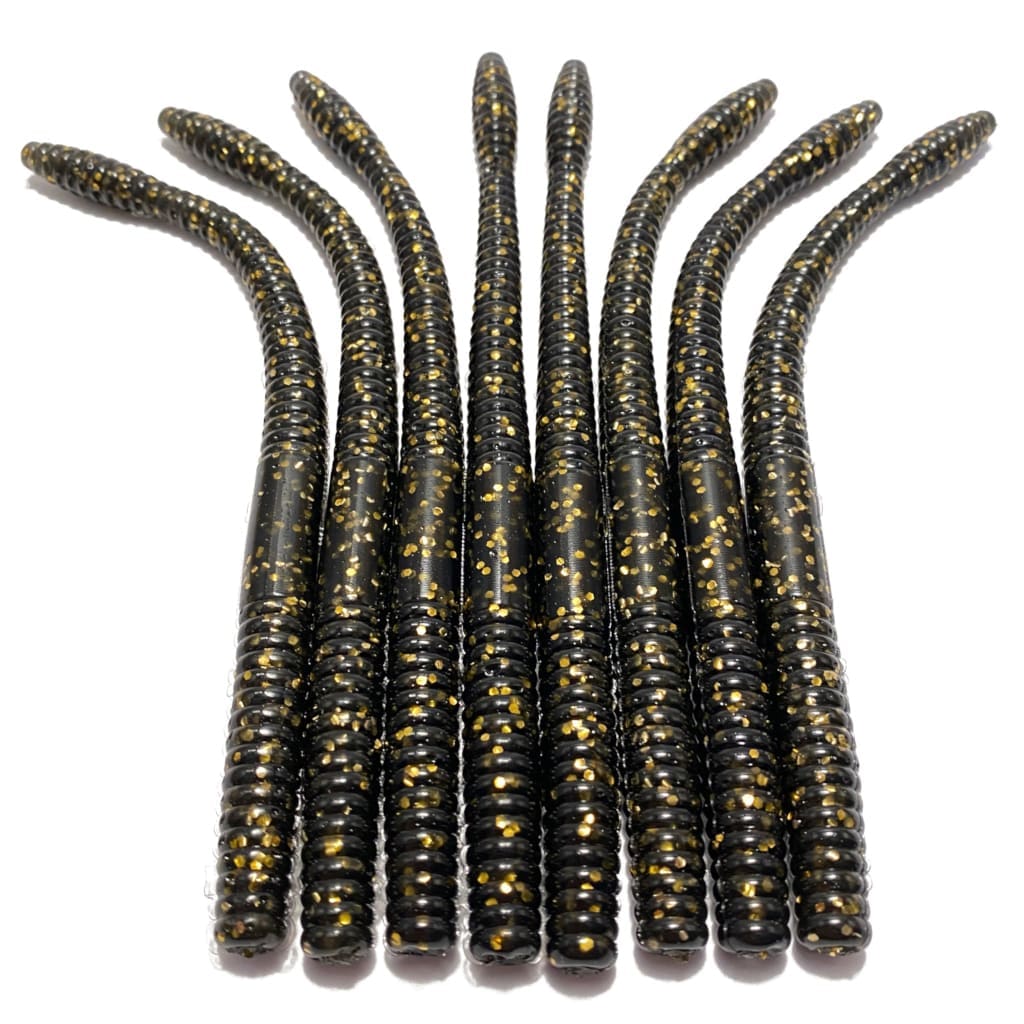 Obee Finesse Worm - Black Gold Flake