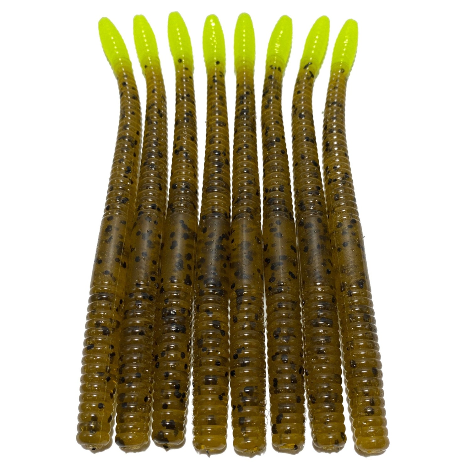 Obee Finesse Worm - Green Pumpkin Chartreuse - Obee Fishing Co.