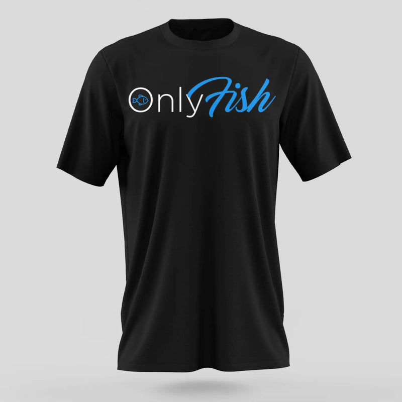 OnlyFish Black T-Shirt - Full Logo Front - S - T-Shirt