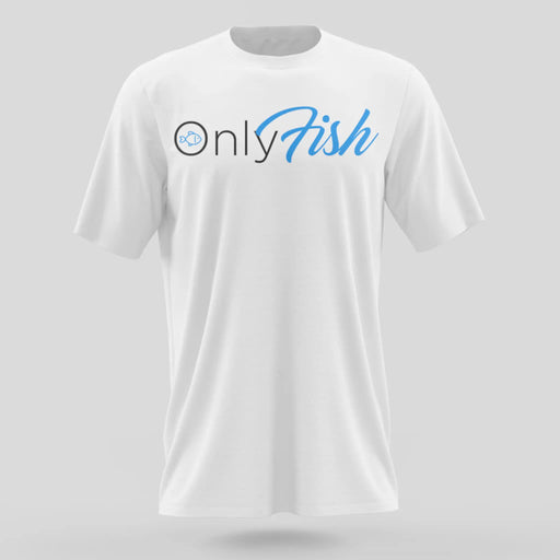 OnlyFish White T-Shirt - Full Logo Front - S - T-Shirt