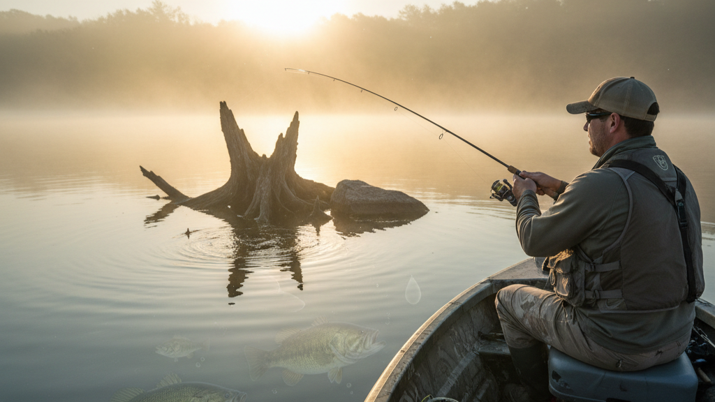 bass fishing structure in the water