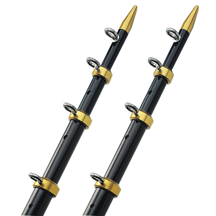 TACO 15' Telescopic Outrigger Poles 1-1/8" - Black/Gold - Pair