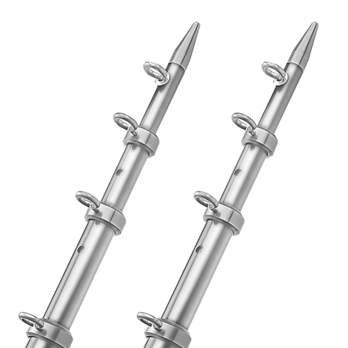 TACO 15' Telescopic Outrigger Poles HD 1-1/2" - Silver/Silver