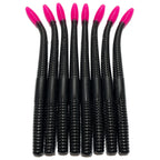 6’’ Finesse Worm | Black Hot Pink Tail - Fishing Baits &