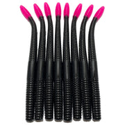 6’’ Finesse Worm | Black Hot Pink Tail - Fishing Baits &
