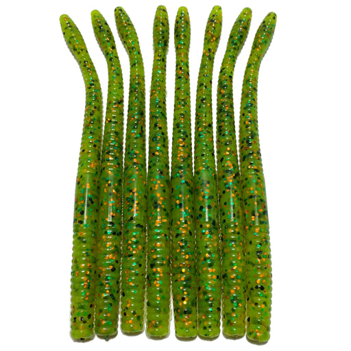 6’’ Finesse Worm | Firetiger Chartreuse - Fishing Baits