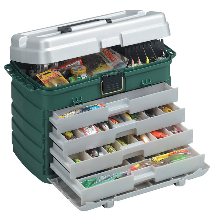 Plano 4-Drawer Tackle Box - Green Metallic/Silver