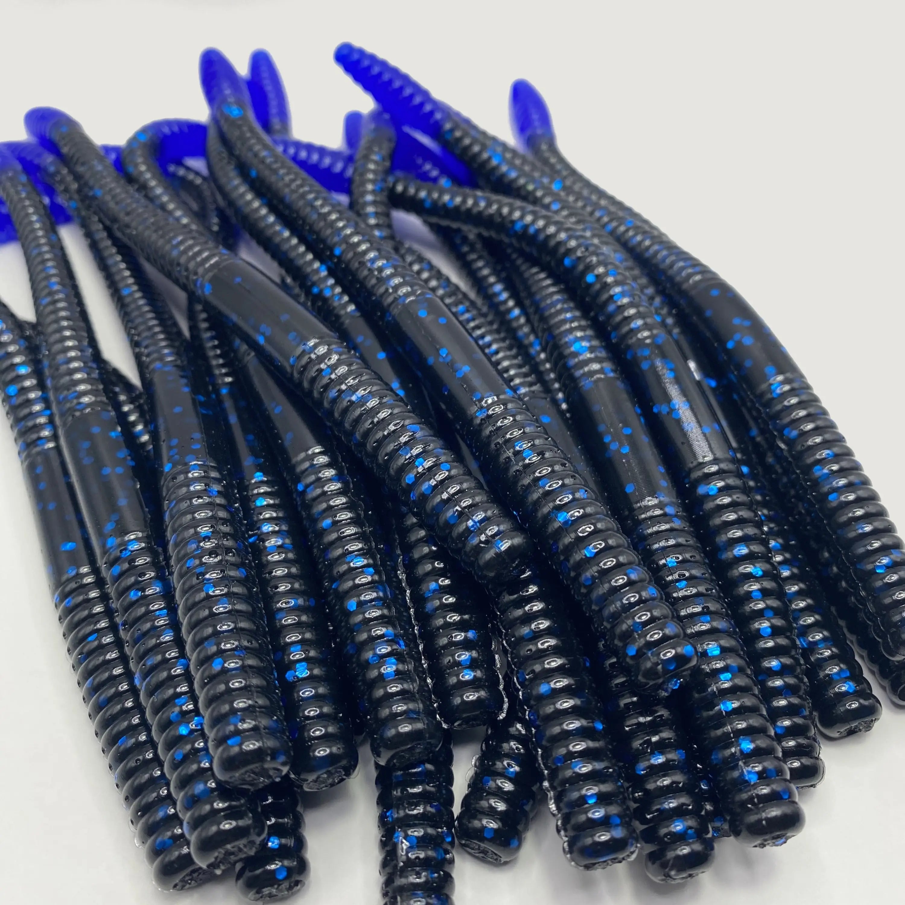 6’’ Finesse Worm | Black Blue with Blue Tip - Fishing Baits