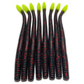 6’’ Finesse Worm | Black Red Flake Chartreuse Tip - Fishing
