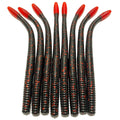 6’’ Finesse Worm | Black Red with Red Tip - Fishing Baits &