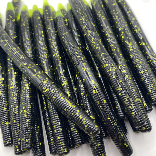 black chartreuse flake stick worm