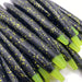 black with chartreuse flake and tip stick worm