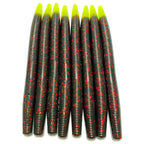 5’’ Stick Worm | Black Red Chartreuse Tail - Fishing Baits