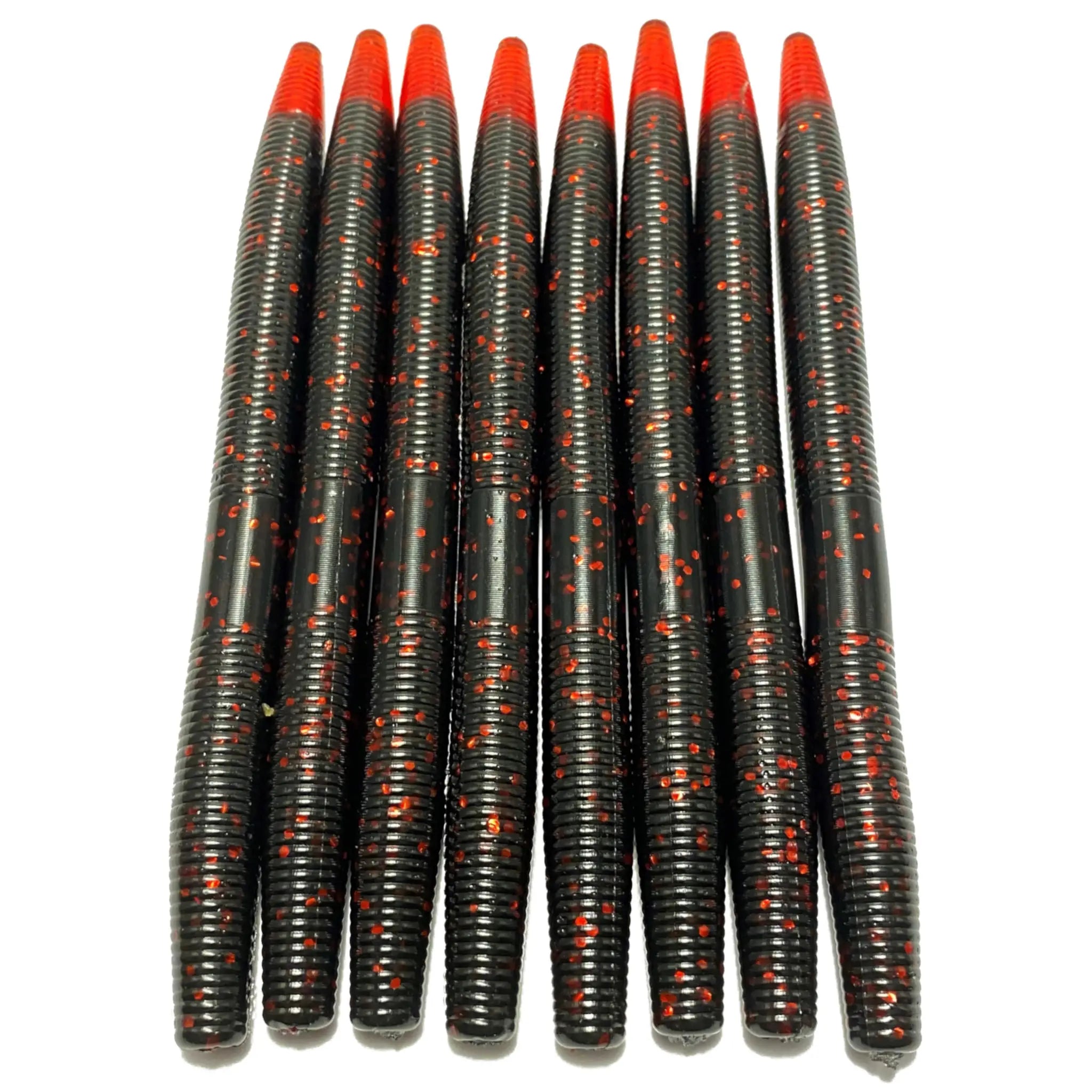 5’’ Stick Worm | Black Red Tip - Fishing Baits & Lures