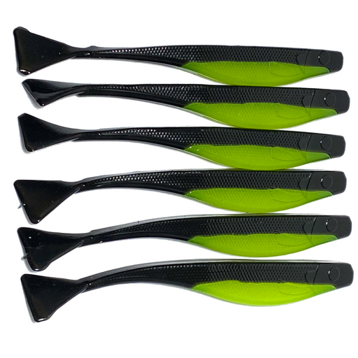 chartreuse black back soft plastic jerkbait