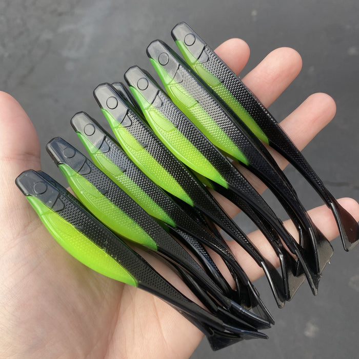 Obee 5" Jerk Minnow – Custom Chartreuse Black (Black Top / Chartreuse Belly) (6-Pack)