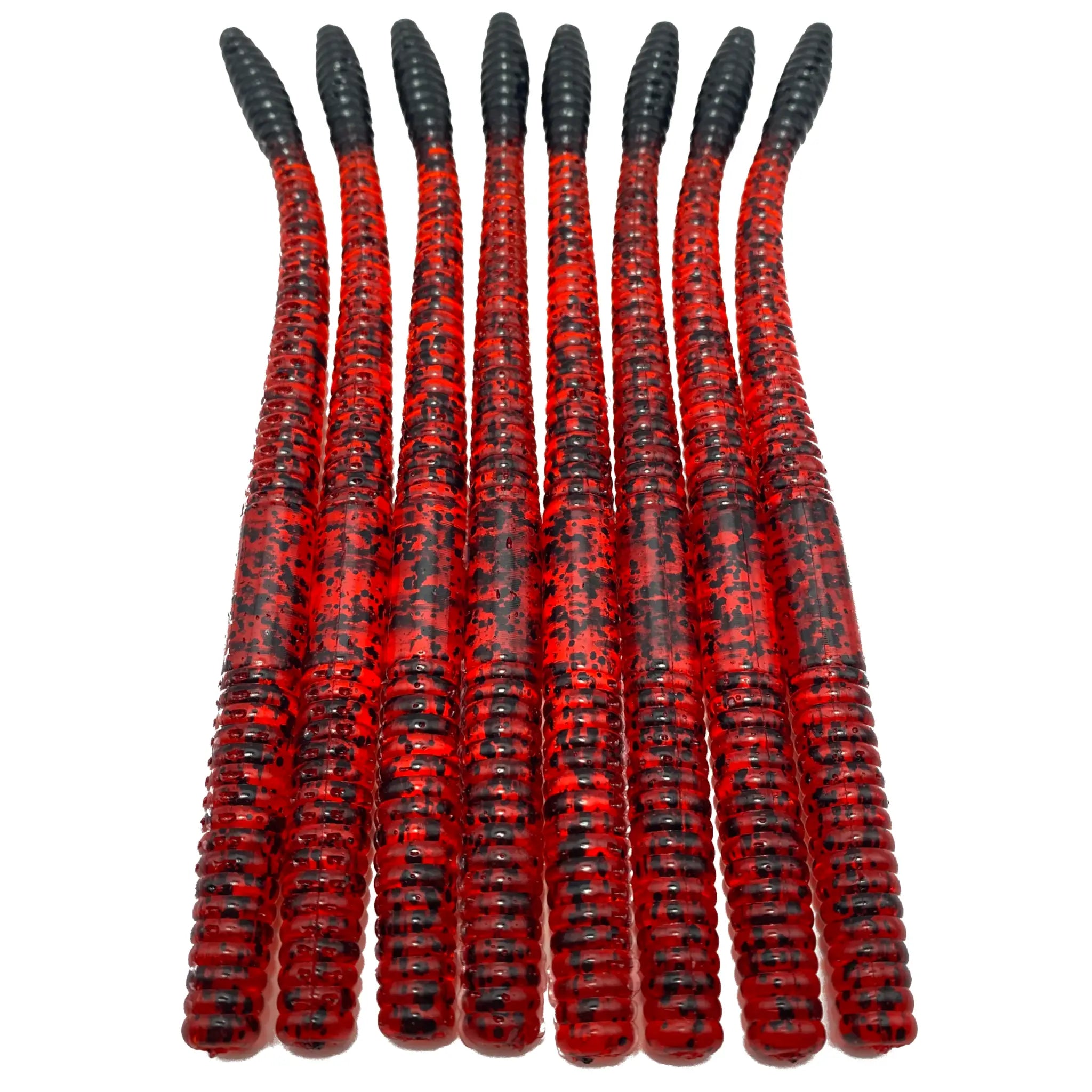 6’’ Finesse Worm | Cherry Red Seed w/ Black Tail - Fishing