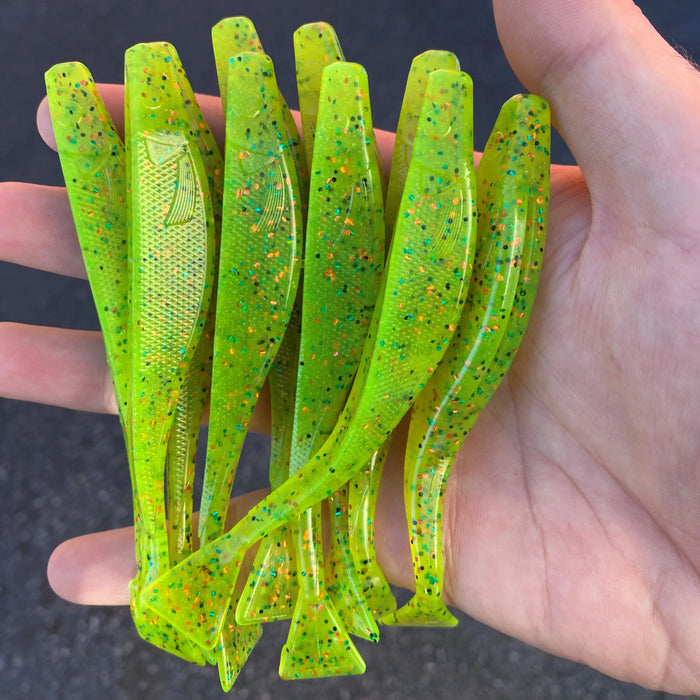 5’’ Jerk Minnow | Firetiger Chartreuse - Fishing Baits &