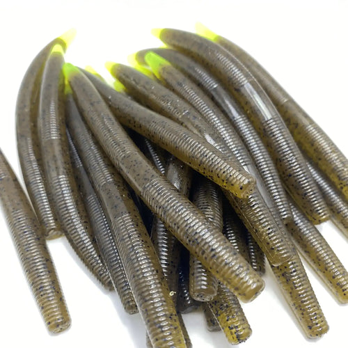 5’’ Stick Worm | Green Pumpkin Chartreuse - Fishing Baits &
