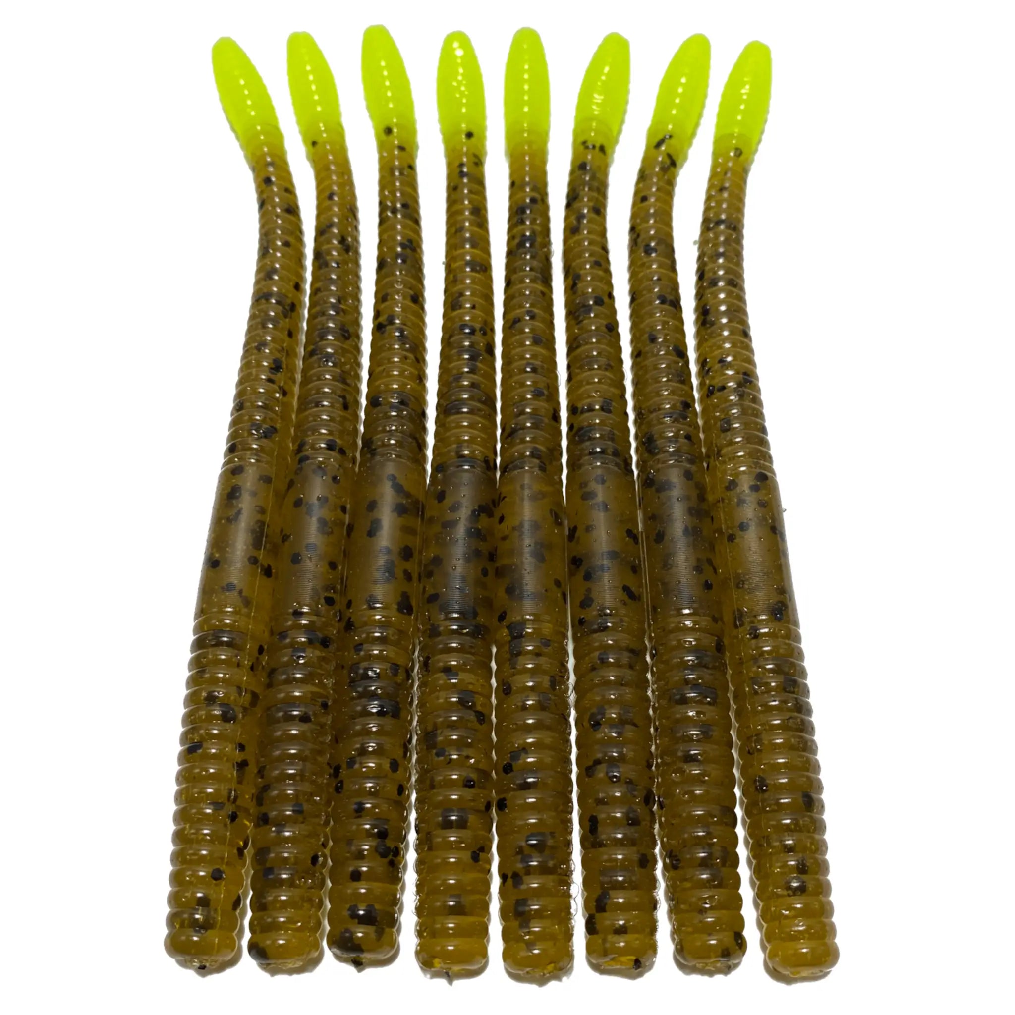 Obee 6’’ Finesse Worm - Green Pumpkin Chartreuse - 6’’