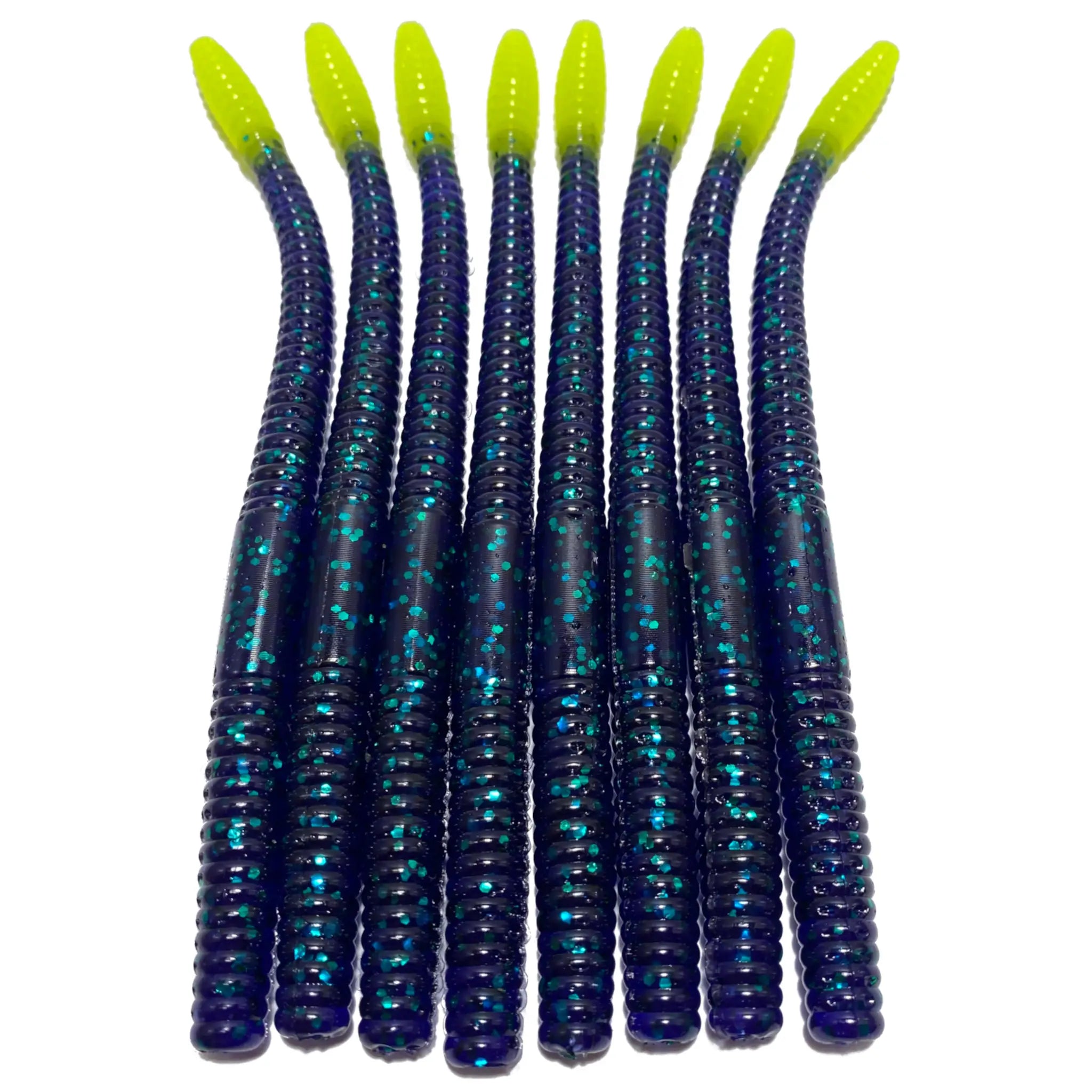 Obee 6’’ Finesse Worm - Junebug Chartreuse - 6’’ Finesse