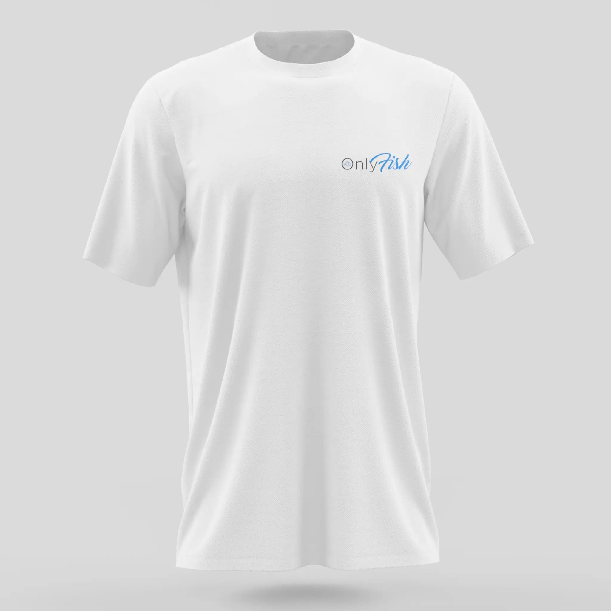 OnlyFish White T-Shirt – Chest Logo Edition - S - T-Shirt