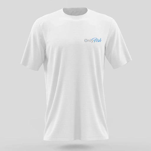 OnlyFish White T-Shirt – Chest Logo Edition - S - T-Shirt