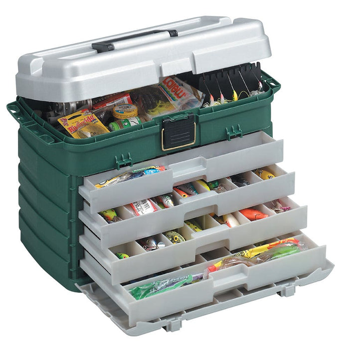 Plano 4-Drawer Tackle Box - Green Metallic/Silver - Tackle