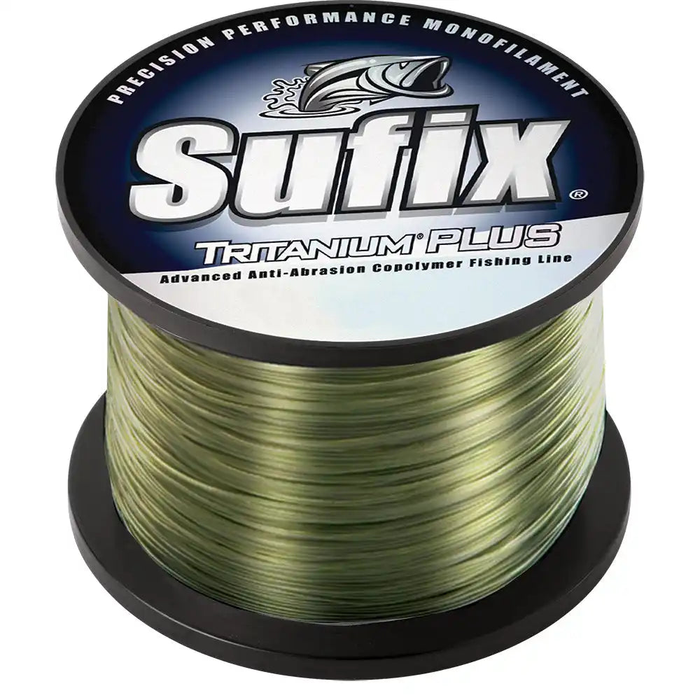 Spool of green Sufix Titanium Plus fishing line.