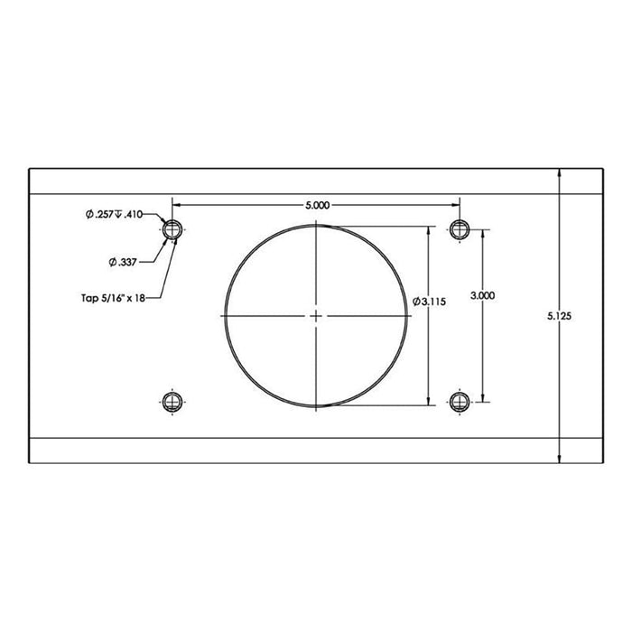 TACO T-Top Extrusion Plate Pre-Drilled for Grand Slams