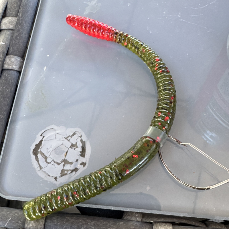 6" Finesse Worm | Watermelon Red Tip