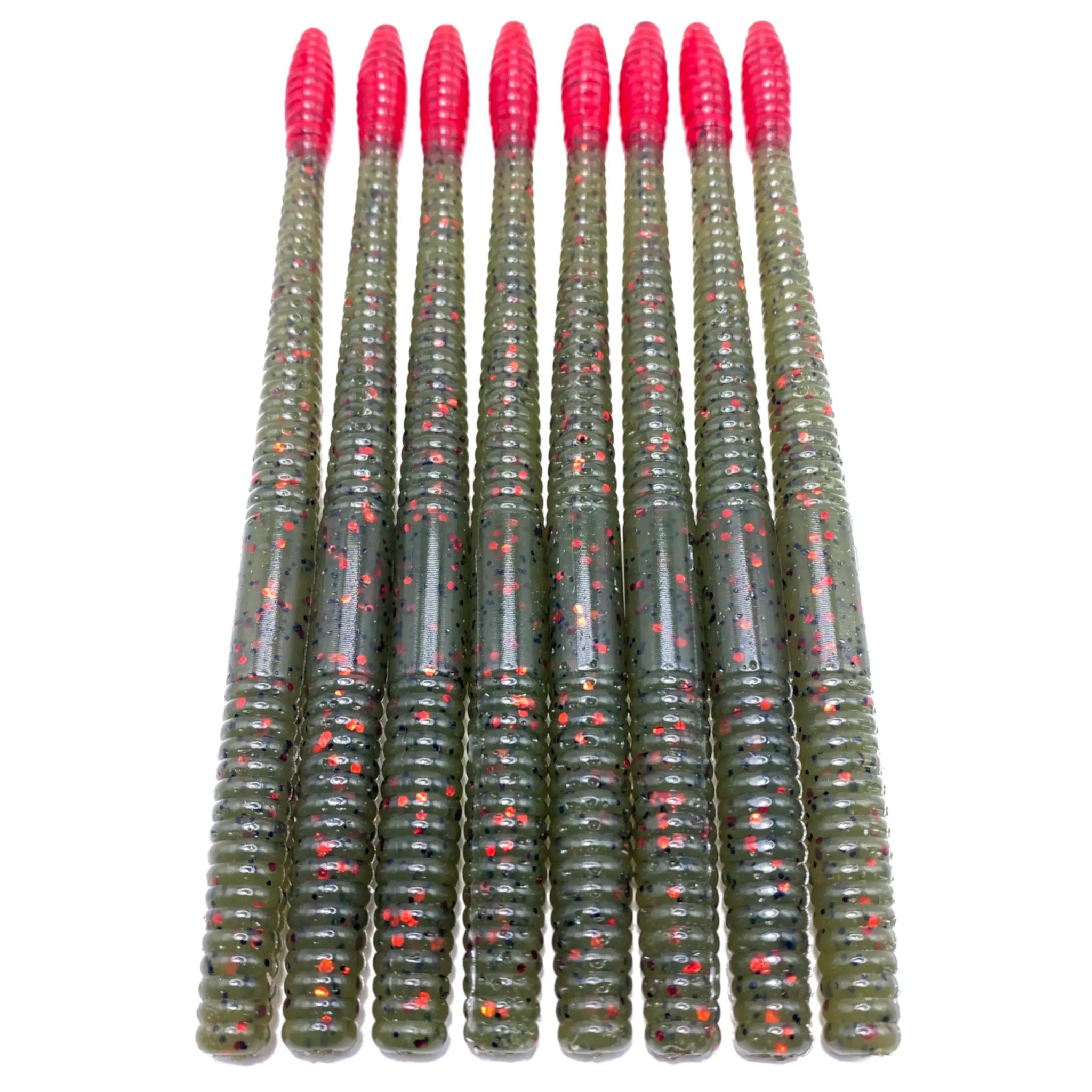 6’’ Finesse Worm | Watermelon Red Tip - Fishing Baits &