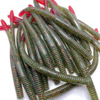 6’’ Finesse Worm | Watermelon Red Tip - Fishing Baits &